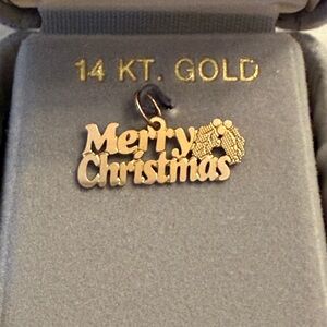 14 KT Gold Merry Christmas Pendant